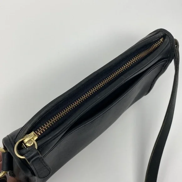 Coach Vintage Black Leather Austin Crossbody Adjustable Strap Purse - Picture 6 of 14